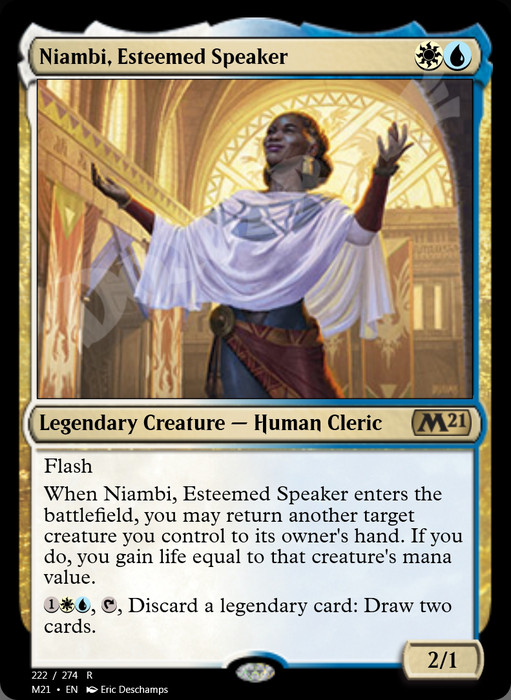 Niambi, Esteemed Speaker