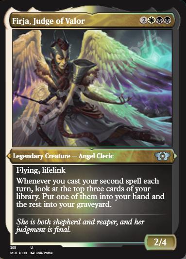 Firja, Judge of Valor (Etched) FOIL