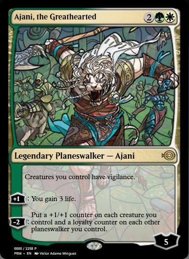 Ajani, the Greathearted (Stained Glass)